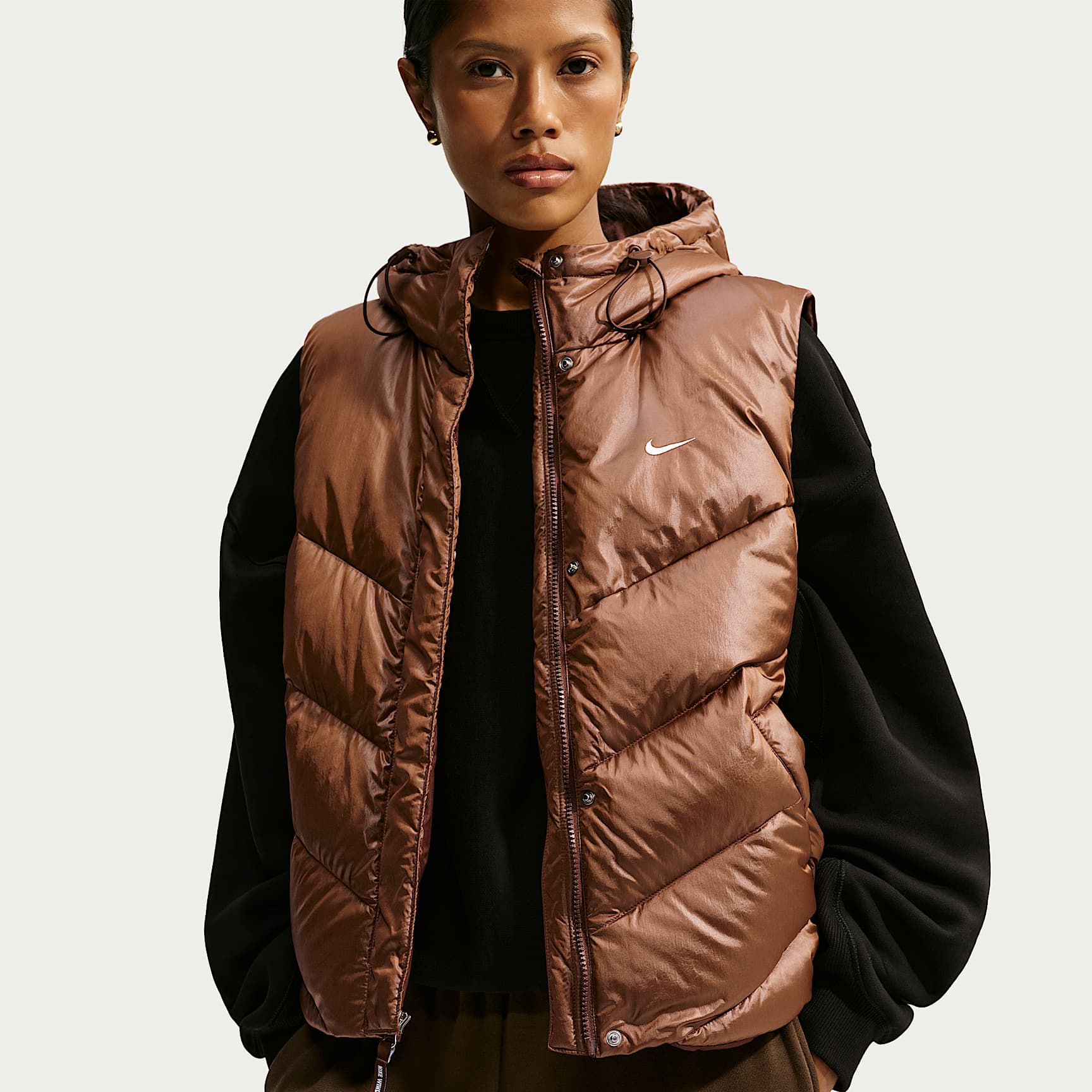 argue FOODIE OVER DOWN VEST/WARM MILK 新品 Nike Sportswear Windpuffer Women's Loose Storm-FIT Hooded Down
